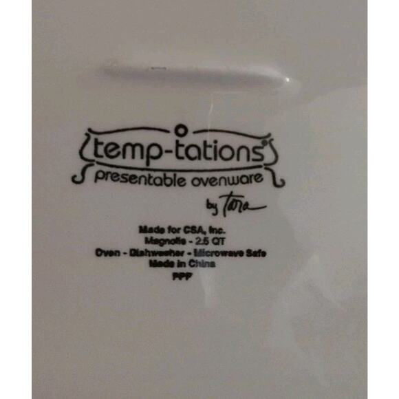 Temp Tations 9pc Casserole Bakers Set 2.5, 2.0 & 1.5qt Magnolia Design Embossed - Picture 7 of 12